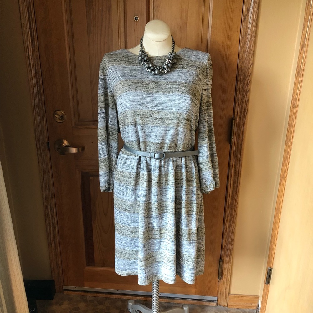 London Times Metallic Sweater Dress